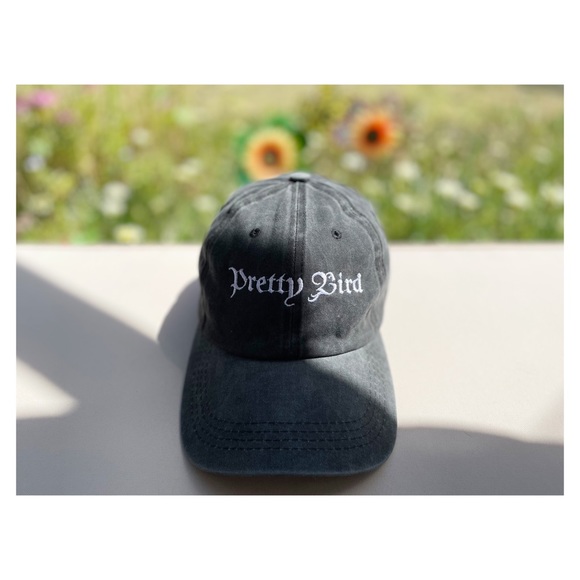 Pretty Bird Grey Stone Washed Cotton Twill Cap - Picture 6 of 13